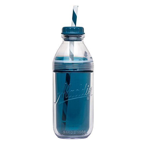 Aladdin 33021 Doppelwandiger Tumbler 0,47 L in Milchflaschenform in blau