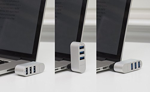 Sabrent USB HUB Premium 3-Port-Aluminium-Mini-USB-3.0 drehbaren Hub [90°/180° Grad drehbar] (HB-R3MC) - 5