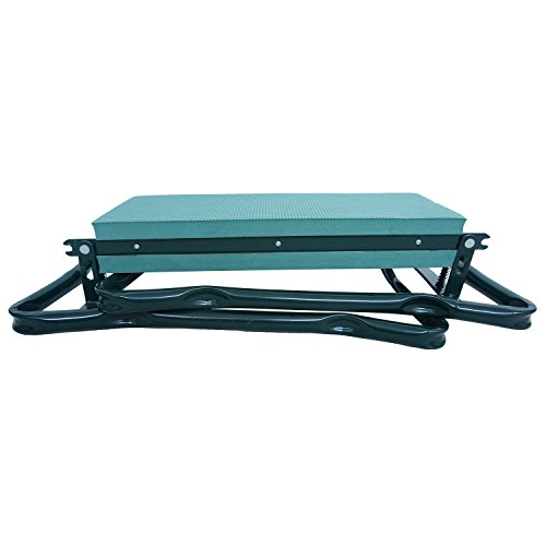 2 in 1 tragbare Kniebank, zusammenklappbar mit Schaumstoff gepolstert Hocker Sitz Stuhl – Robuste Metall Konstruktion - 4