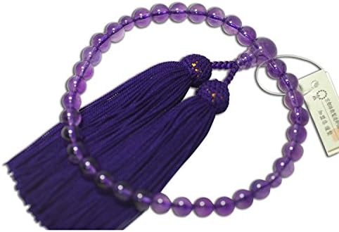 Newstone Kyoto-made Ojuzu Buddhist Prayer Beads, AA Grade Amethyst Premium Stone with 100% Silk Tassel [ Made in Kyoto]