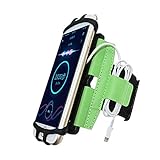 AimdonbR Sportarmband, 180 ° drehbare Workout-Handyarmbandhalter mit Kopfhörerhalter für iPhone X 8 Plus 7 Plus 7 6S 4'-6.5' Telefon
