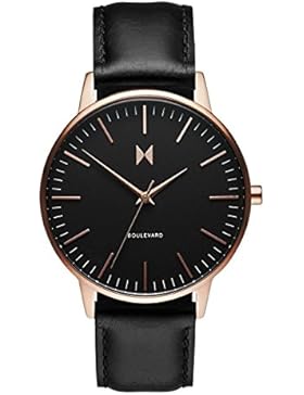MVMT Boulevard Santa Monica Rose Gold/ Black Leder Damen Armbanduhr