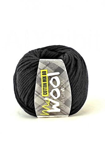 Lana Grossa McWool Cotton Mix 80 - 518 schwarz 50g Wolle