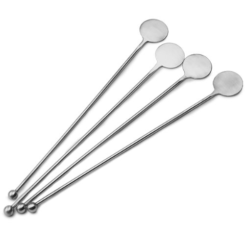 Edelstahl Sektquirl Disc Rührlöffel von bar @ drinkstuff – 4 Stück | Cocktail Rührlöffel, Drink-Stirrer - 2