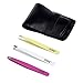 Stainless Steel Tweezers, Precision Eyebrow Tweezers Set With Case, Slant, Straight and Scissors - Remove Ingrown Hair and Ingrown, Splinters & More