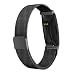 Produktbild HappySDH 10mm Ersatband Uhrenarmband Unisex Edelstahl Schnellspanner Magnetisch Uhrenarmbänder für Damen&Herren kompatibel mit Fitbit Inspire HR & Inspire (Schwarz)