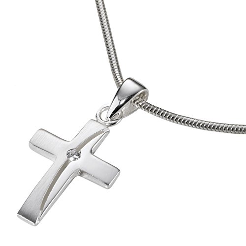 °* Halskette mit Anhänger „Kreuz/Zirkoniste“ Sterlingsilber