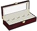 Wooden 5 Slots Wrist Watch Storage Box Display Case Organizer with Cherry Finish and Glass Window ( 26 X 12 X 9 CM) by Kurtzy RS.1599.00