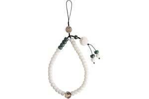 UKCOCO Téléphone Main Poignet Jade Perles de Charme Courroie de Téléphone Portable Titulaire Feng Shui Décor Portable Hanging Cordon pour Femmes Extérieurs Pendentif En Jade Pour