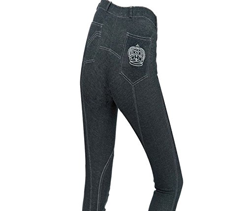Childrens-Kids-Girls-Equestrian-Horse-Riding-Competition-Jumping-Crown-Stretch-Denim-Look-Jodhpurs