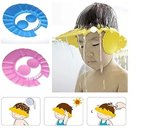 N M Z Safe Shampoo Bath Cap Shower Cap Baby Bath Protect Soft Cap Hat for Baby Kids Kids Shower Cap,Plastic,Multi color, 1pcs