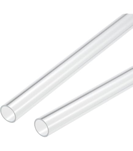 QUARKZMAN PVC-Rohr Transparent – 66 Mm Innen, 70 Mm Außen, 350 Mm Lang, 2 Stück – PMMA Acryl Für Lampen, Möbel & Aquarien