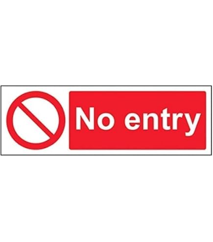 VSafety 52002AX-R – Cartello Divieto Di Accesso "No Exit" | Plastica Rigida 300x100 Mm | Conforme EN ISO 7010 Con Nastro Adesivo - 2