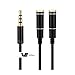 iVee International™ Gold Plated 3.5mm Audio Stereo Y Splitter Cable 3.5mm Male to 2 Port 3.5mm Female for Earphone and Headset Splitter Adapter (Black) RS.329.00