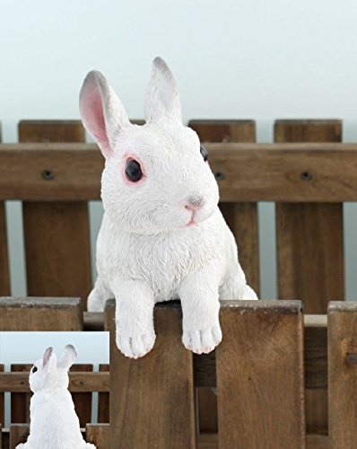 Benelando Weißes Kaninchen als hängende Gartenfigur
