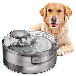 NPET DF10 Dog Water Fountain, 1.3Gallon/5L Large Automatic Pet Water Dispenser Cat Water Fountain with Cleaning Kit, Replacement Filter for Cat, Dogs, Multiple Pets
