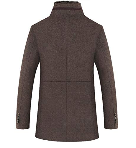 PFSYR Herren Wolljacke, Winter warme Wollmantel, Stehkragen Mode sehr schönes Geschenk (Farbe : Brown, größe : S)