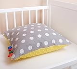 mit Reißverschluss Amilian® Kissen MIT FÜLLUNG Dekokissen Kuschlig Flauschig 40cm x 40cm Pünktchen grau/gelb