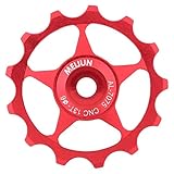  Dioche 11T / 13T Rodillo Desviador Trasero, Polea Guía de la Polea Polea de Rodamiento de Bolas de Aluminio(13T-Roja)