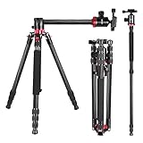 Einzigartiges drehbare Design: Die Mittelsäule kann um 360 Grad horizontal gedreht werden, wodurch die Panoramaaufnahme einfacher wird. Die umgekehrte Installation kann auch die Aufnahmen mit dem niedrigsten Winkel, Makroaufnahmen und Panoramaaufnahmen realisieren