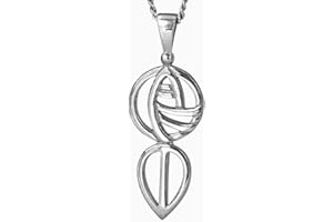 Cairn 925 Sterling silver Charles Rennie Mackintosh pendant necklace with 18" silver chain for women. Jewellery gift box included. Art School 762