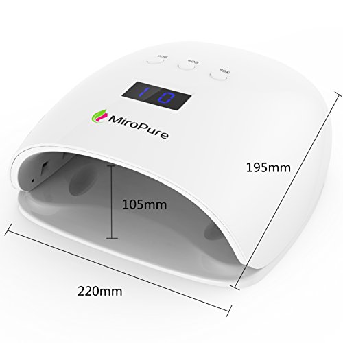 48W Nageltrockner MiroPure LED UV Nagellampe für Nagelstudio mit LCD Anzeige Maniküre Salon mit Infrarot Sensor, 3 Timer Einstellungen, 2 kostenlose Nagelpfeilen - 8