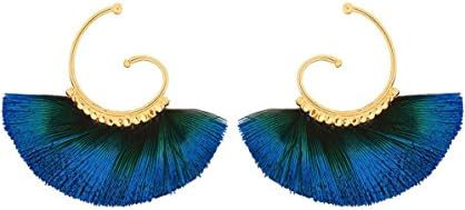 Gas Bijoux Women's Buzios Small Feather Earrings Gold &amp; Blue One Size