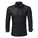 Produktbild Streifen Herren Hemden Solid Color Male Casual LangarmshirtsGreatestPAK TopsSchwarzXXL