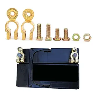 Battery Terminal Clamp, Brass Universal Brass Battery Terminal Connector Durable Good Conductivity Standard Specifications Simple Installation for Car Boat
