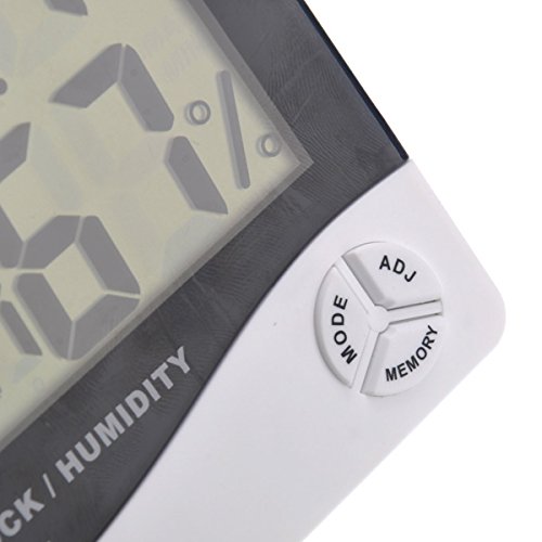 BESTOMZ Digitales Thermo Hygrometer Luftfeuchtigkeit Messen Raumluftüberwachtung mit Alarm Wecker Hygrometer - 6
