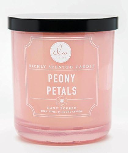 DW Home Peony Petals Scented 10 ounce single wick Candle by Decoware by DW Home Decoware