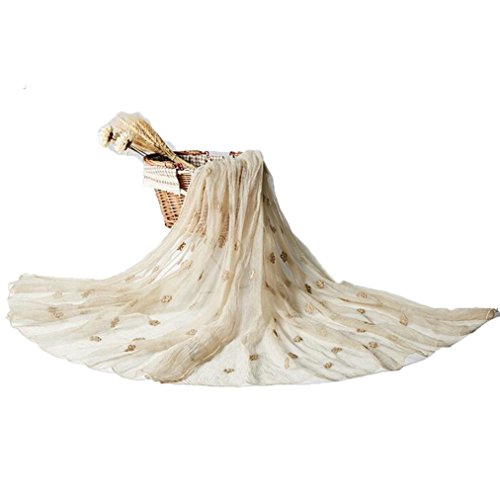 Preisvergleich Produktbild ocamo Damen 100% Lange Seide Schal hellgrün, beige