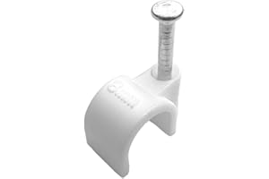 Typicshop - Morsetti per unghie | Cavo per antenna fisso da 8 mm | Fissare cavo rotondo | Confezione 100 ganci | Clip per cavi da parete | graffette in plastica bianca | Graffette 8mm | Graffette