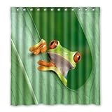 WYFCC Cortina de Ducha Rana Personalizado Polyester 167cm x 183cm.