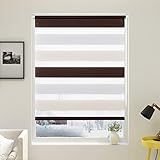 BLENDSCHUTZ & SONNENSCHUTZ: Das Doppelrollo besteht aus zwei gegeneinander laufenden Stoffbahnen mit blickdichten und transparenten Streifen, die eine stufenlose Lichtregulierung mit angenehm sanftem Raumlicht ermöglichen. Die Position der Streifen kann optimal eingestellt werden, sodass entweder Licht in den Raum eindringt oder der Raum verdunkelt ist.