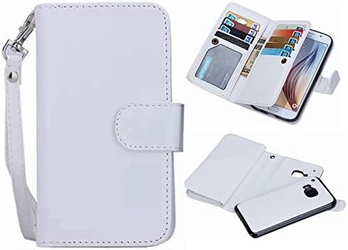 LG G4 2 in 1 Wallet Case，Hynice Folio Flip PU Leather Case Magnetic Detachable Slim Back Cover Card Holder Slot Wrist Strap wallet for LG G4. (G4, white)