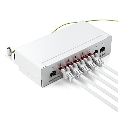 [SET 5 Stück] deleyCON 2m CAT6 Patchkabel – S-FTP PIMF – CAT-6 Netzwerkkabel / Ethernetkabel – 2x geschirmt – vergoldete Kontaktflächen – Weiß - 5