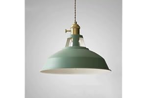 CHAO ZAN Lampada a Sospensione Vintage Industriale Lampadario Retro Rustico Lampadario Plafoniera in Metallo per Sala Cucina Camera da Letto/Corridoio/Soppalco/Bar/Caffè, E27 (Verde)