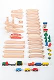 point-kids Holzeisenbahn Set 49 Teile, Zug komplett Set Holz - 8