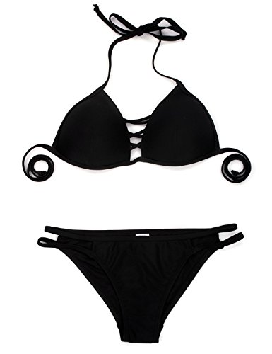RELLECIGA Damen Bademode Push-up Triangel Bikini Criss Cross - 5