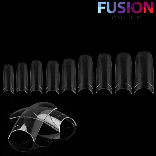 500 x ARTIFICIAL FRENCH FALSE ACRYLIC NAIL ART TIPS WHITE CLEAR NATURAL UV GEL FUSION (TM) (Clear)