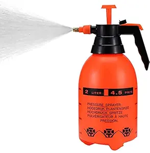 DHARU Garden Pump Pressure Sprayer Lawn Sprinkler Water Mister Spray Bottle for Herbicides, Pesticides, Fertilizers, Plants Flowers 2 Liter Capacity -Spray Bottle Plant Water (Orange)