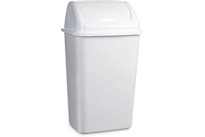 TIENDA EURASIA - Papelera con Tapa Basculante, Cubo de Basura 30 Litros, Papelera para Baño, Oficina, Cocina, Cubo Basura Tamaño 34 x 27,5 x 58,5 cm (Blanco)