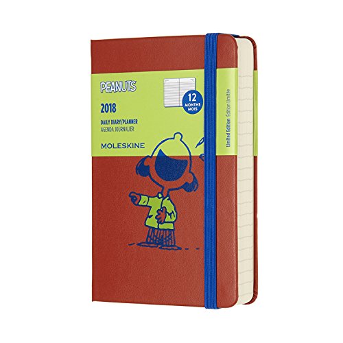 Moleskine 2018 Agenda Giornaliera Peanuts, 12 Mesi, Tascabile, Arancione Corallo