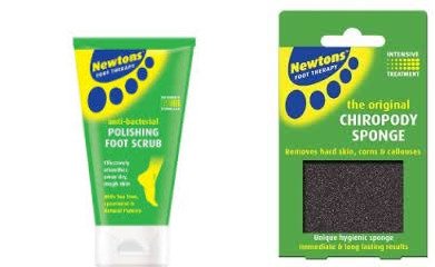 Newtons Polishing Foot Scrub and Newtons Chiropody Sponge