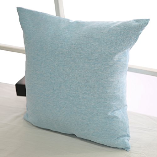 Deconovo 4er Pack Leinen kissenhülle Kissenbezüge Sofakissenbezug 40×40 cm Himmelblau - 4