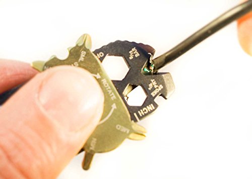 OUTDOOR SAXX 20-in-1 Outdoor Auto Fahrrad Reise Schlüsselanhänger MultiTool Karabiner Tool zB. für Schlüsselbund, Rucksack, Schraubendreher, Schraubenschlüssel, Büchsenöffner, Lineal – Edelstahl - 3