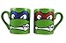Produktbild Set von 2 Teenage Mutant Ninja Turtles Keramik Tassen, – TMNT Raphael & Leonardo