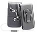 Produktbild Schwarz / Black HTC Desire 320 Gürteltasche Handy Holster mit magnetischem Verschluss aus PU-Leder Schützhülle Cover mit sicherem Gürtelclip und 3,5mm Stereo-In-Ohr-Kopfhörern von Gadget Giant®