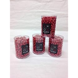 Nieve Blanco en caja Set de 4 Navidad 4 m x 8 mm cadenas de perlas, elegir 3 colores, Rojo, 4m long x 8mm beads